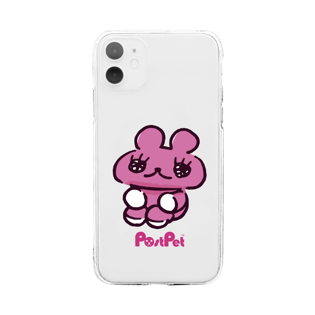 PostPet Official Shopのおすわりモモ Soft Clear Smartphone Case
