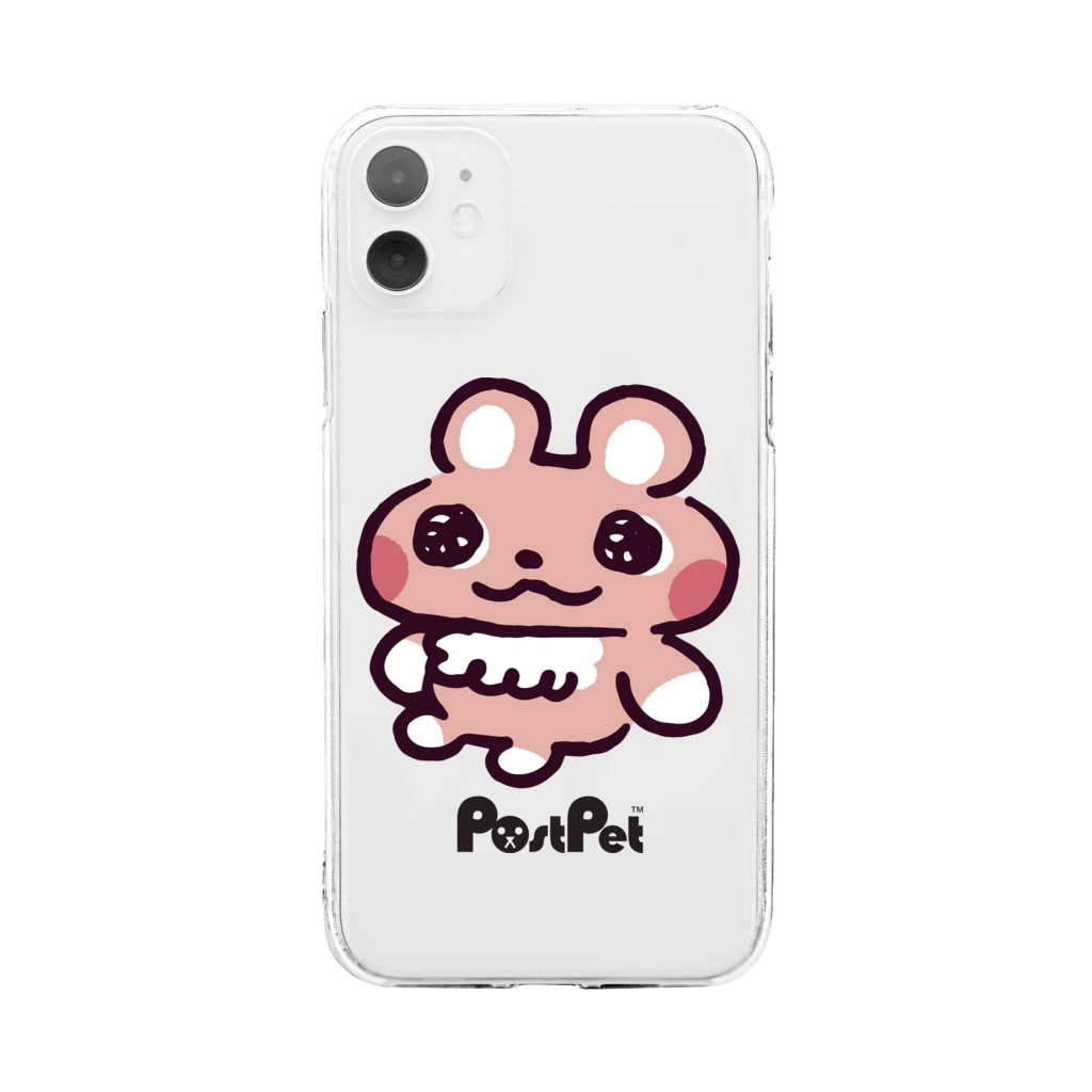 PostPet Official Shopのおすわりコモモ Soft Clear Smartphone Case