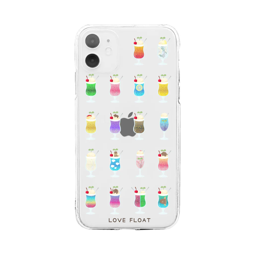 Nonnon 音音市場 のんのんえりë の Online Shop SUZURI支店のクリームソーダ大好き　iPhone11  Soft Clear Smartphone Case