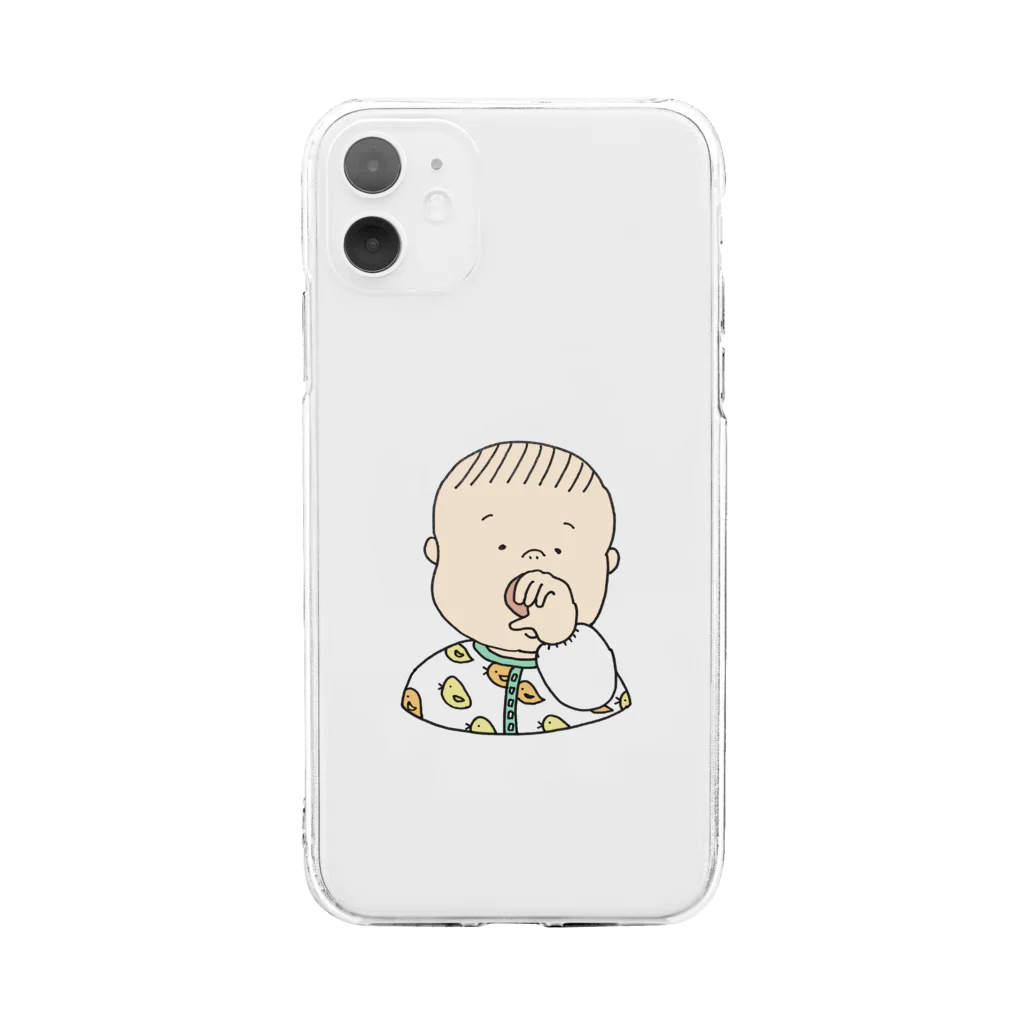 -ecru-のウチのムスメちゃん-透かし- Soft Clear Smartphone Case