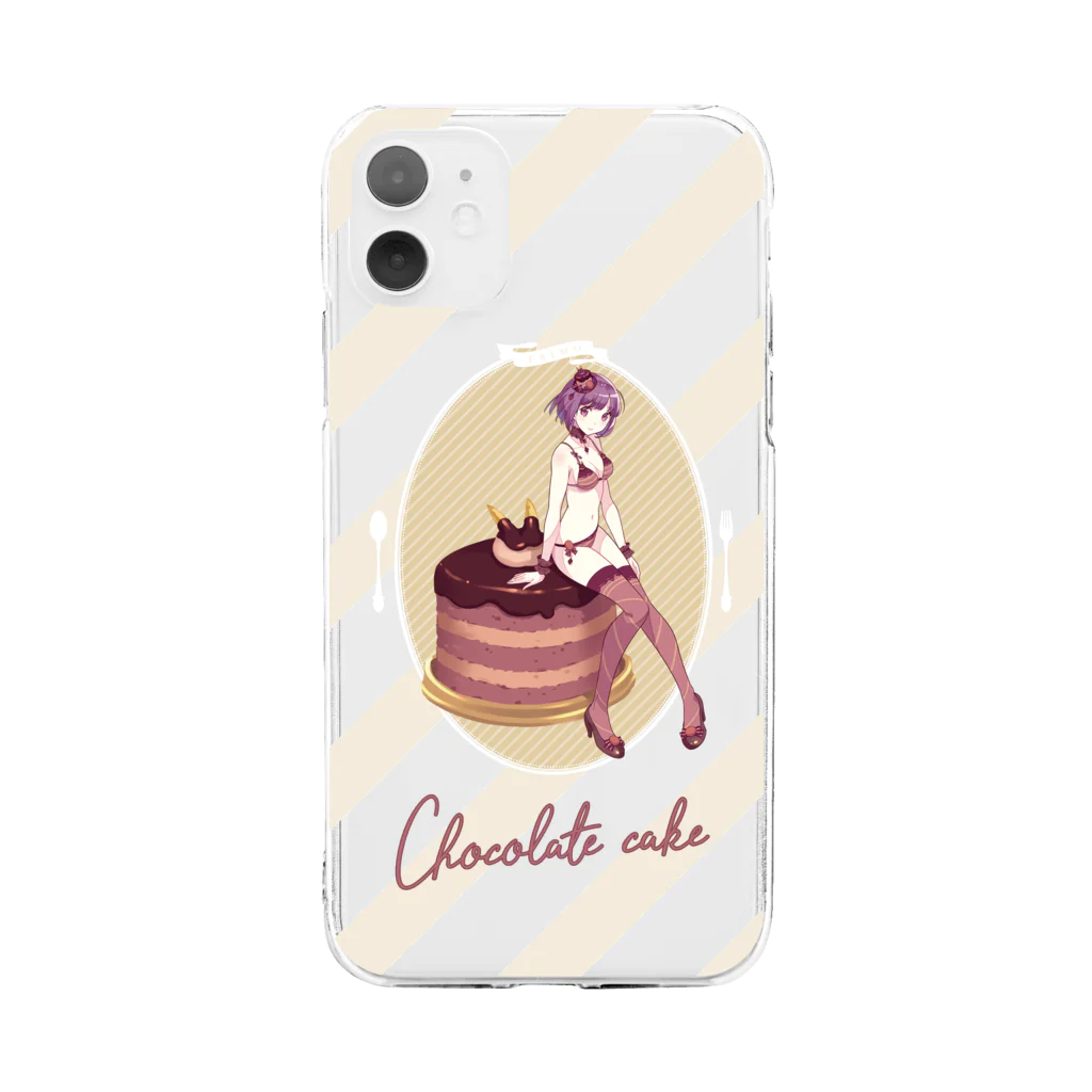 ERIMO–WORKSのSweets Lingerie phone case "Chocolate cake" ソフトクリアスマホケース