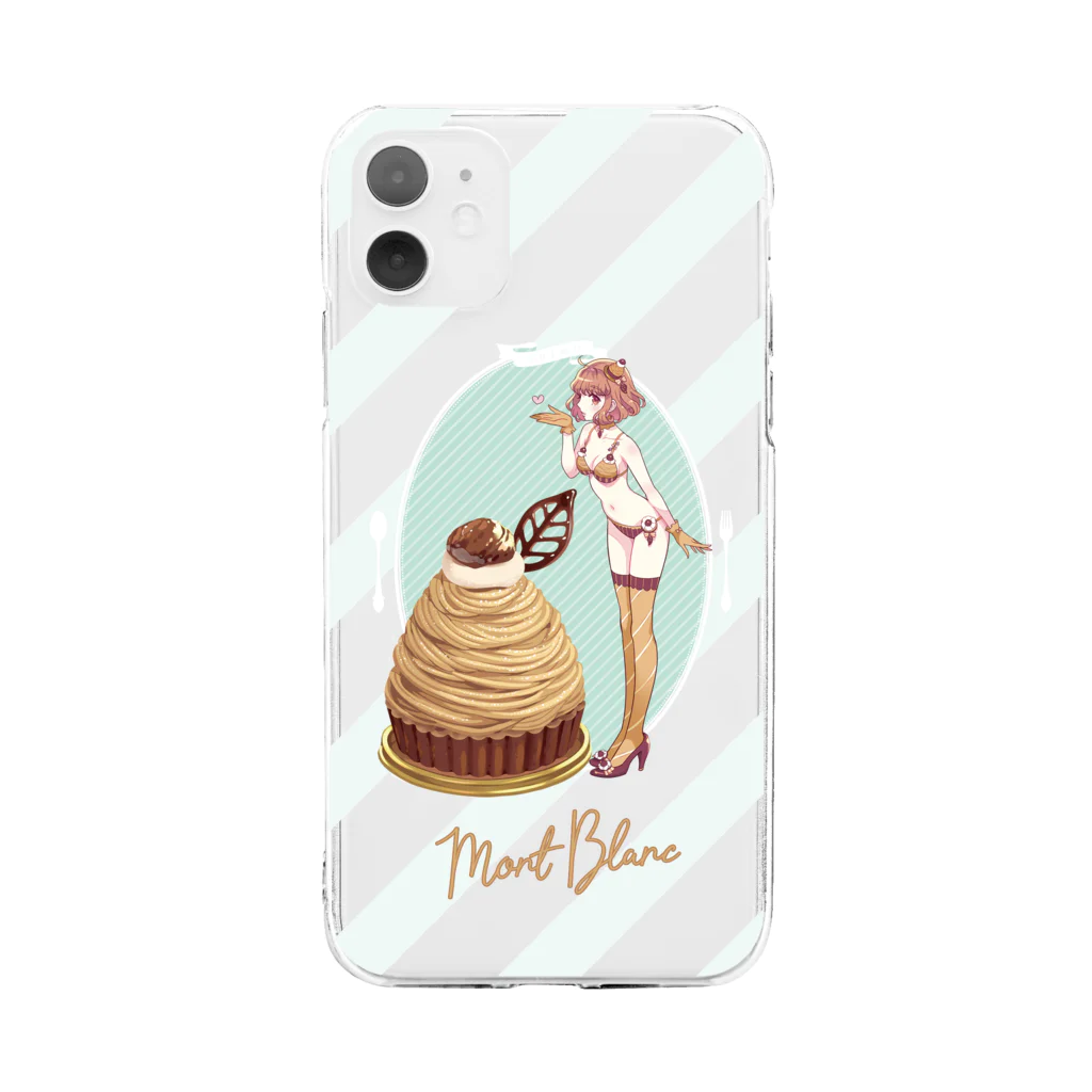 ERIMO–WORKSのSweets Lingerie phone case "Mont Blanc" Soft Clear Smartphone Case