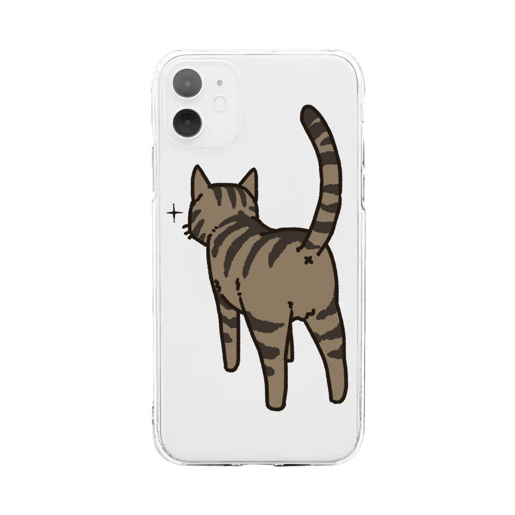 Riotoのねこけつ（キジトラ） Soft Clear Smartphone Case