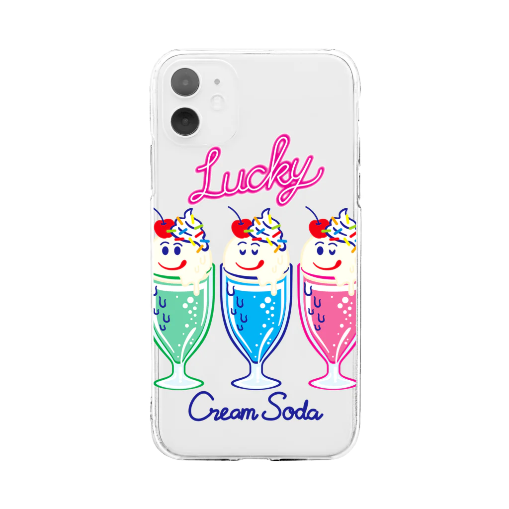 ヤンヤン商店のラッキークリームソーダ Soft Clear Smartphone Case