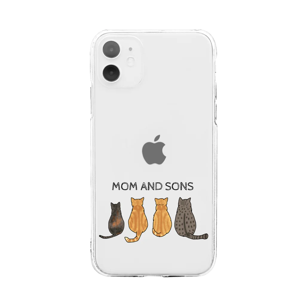 えだもものMOM AND SONS  Soft Clear Smartphone Case