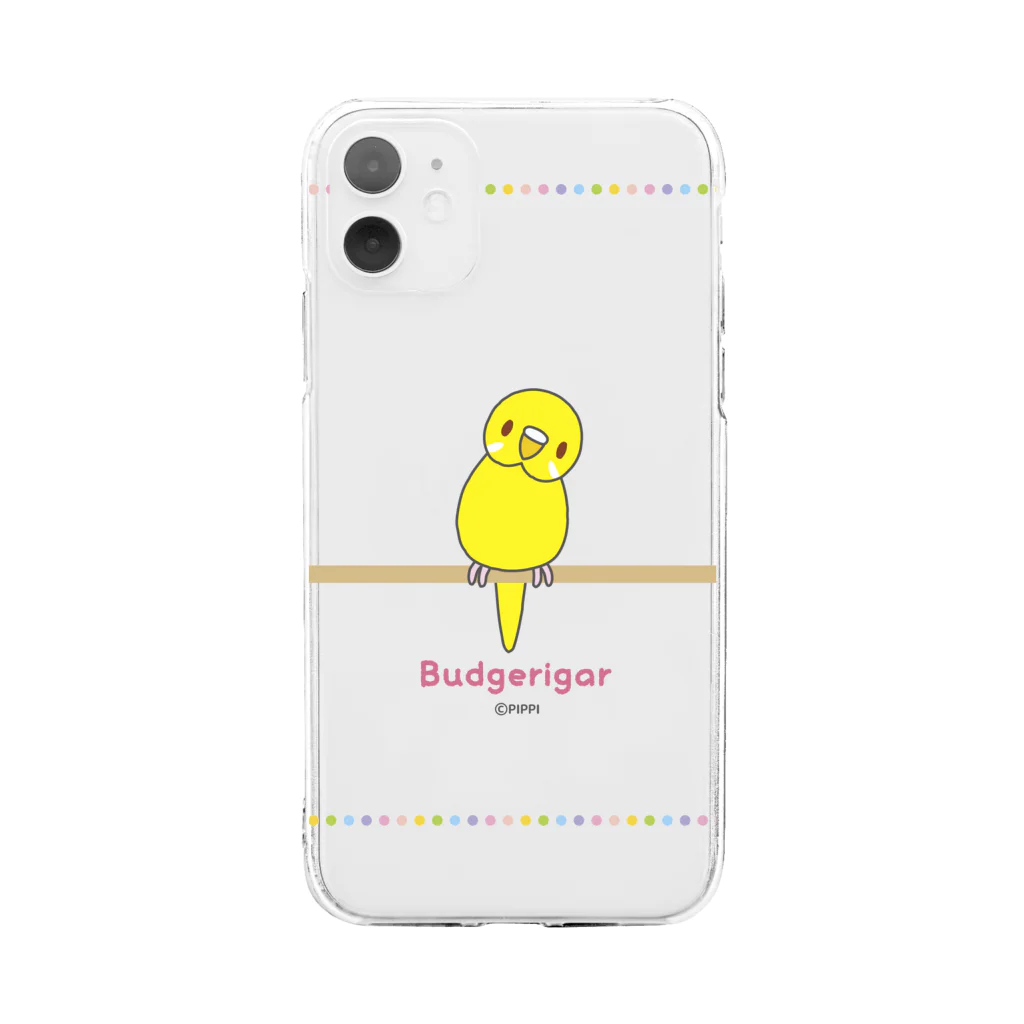 ぴっぴの巣♪ ＊セキセイインコ＊のルチノー女の子＊セキセイインコ＊ Soft Clear Smartphone Case