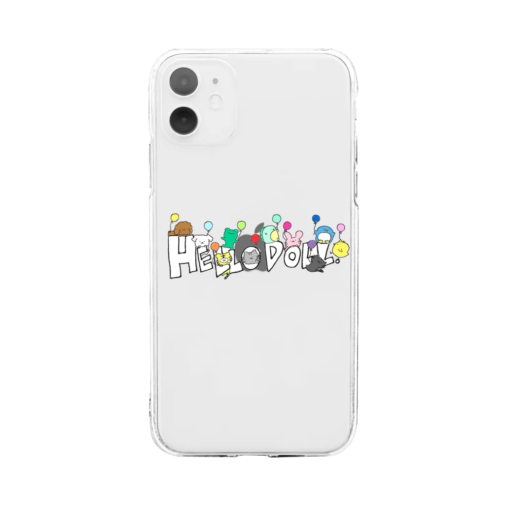 ポン酢はチュールが食べたいにゃのHELLO DOLL.グッツ Soft Clear Smartphone Case