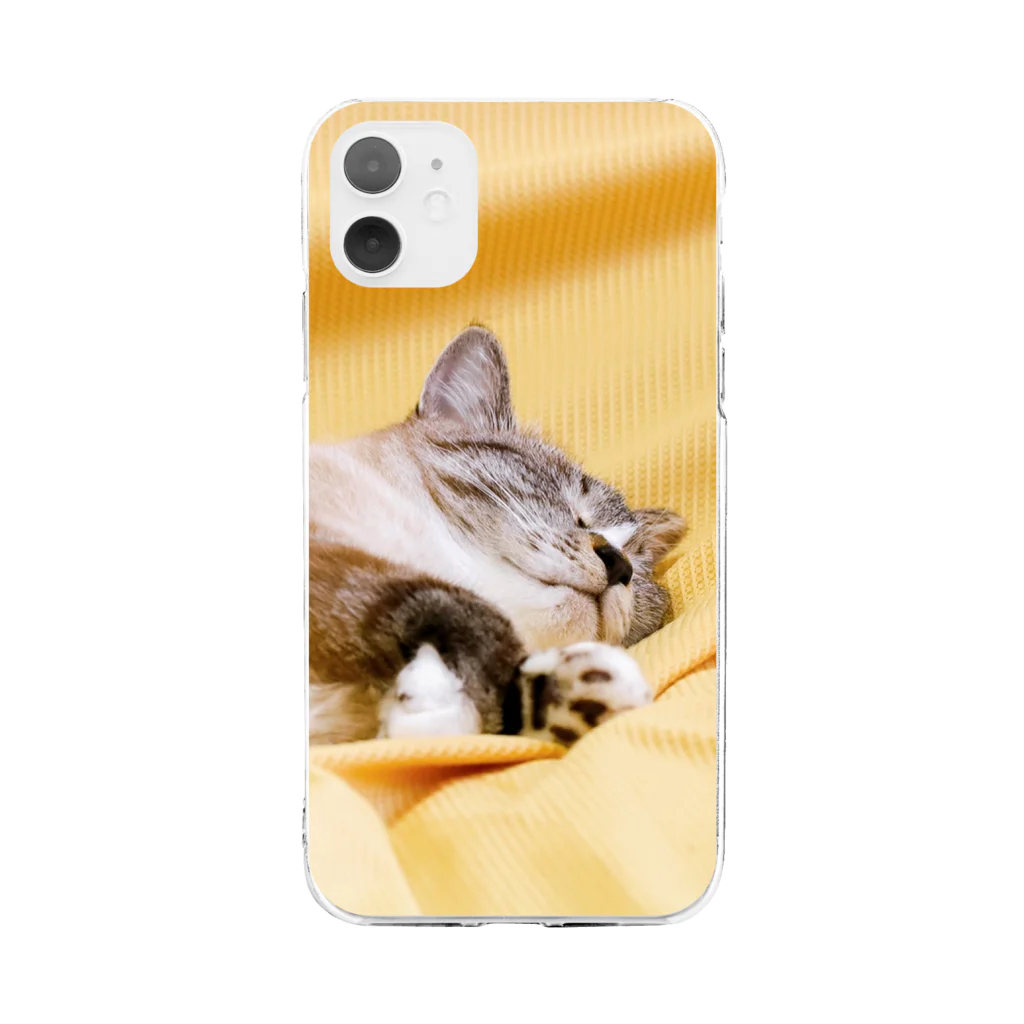 猫とか虫とかのすや猫 Soft Clear Smartphone Case