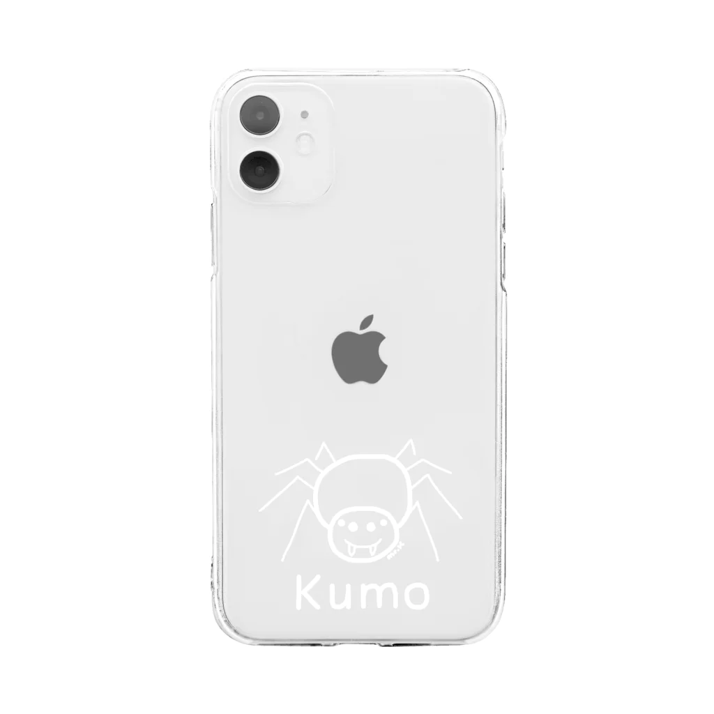 MrKShirtsのKumo (クモ) 白デザイン Soft Clear Smartphone Case