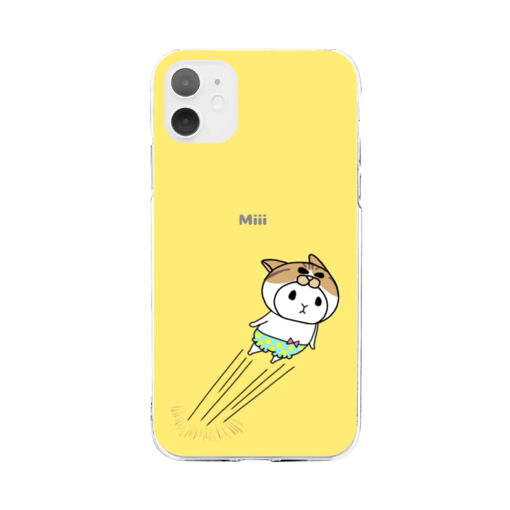 Miiiさんのバシューン！猫っかぶりウッサ氏 Soft Clear Smartphone Case