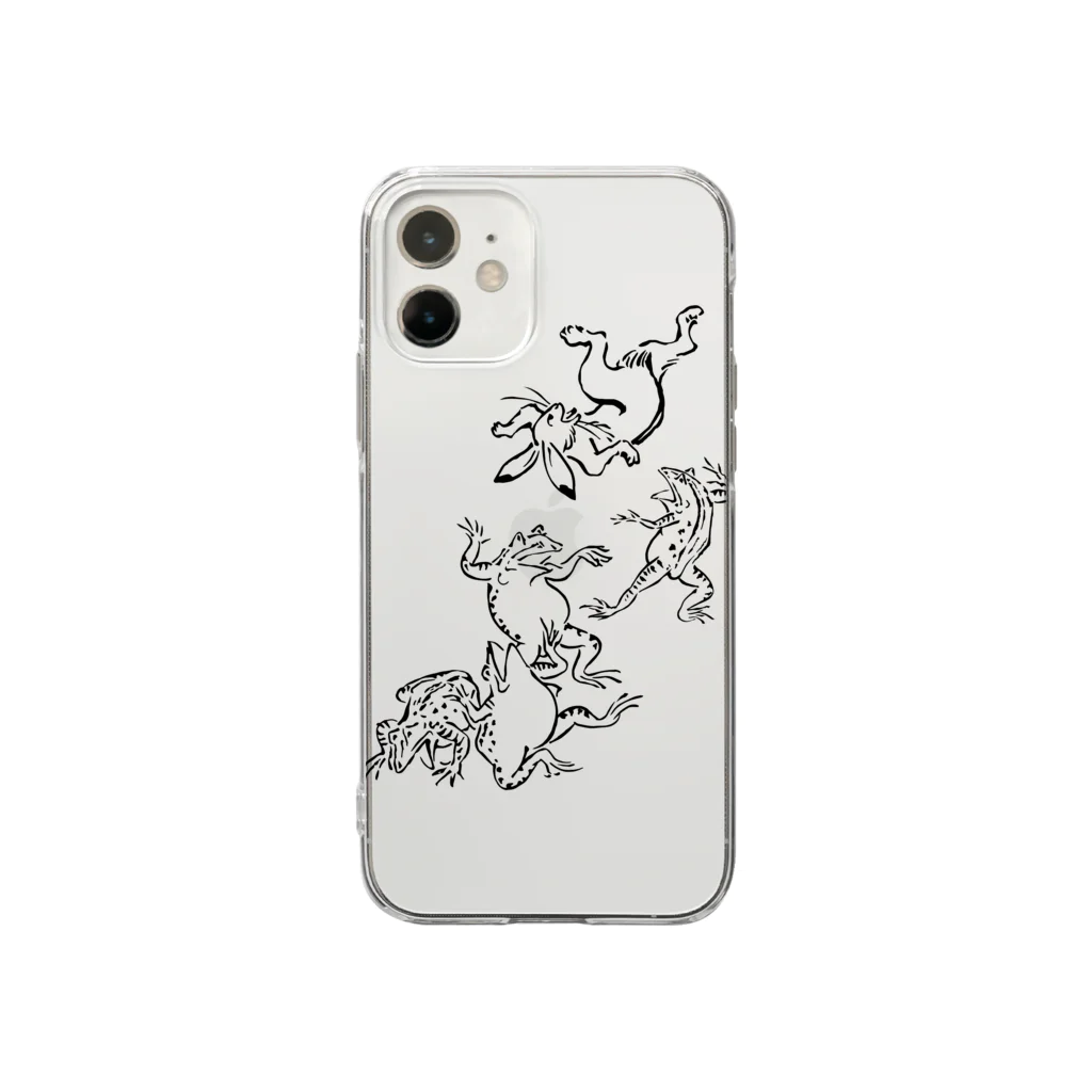 ねこめいんの店の鳥獣戯画!!! Soft Clear Smartphone Case
