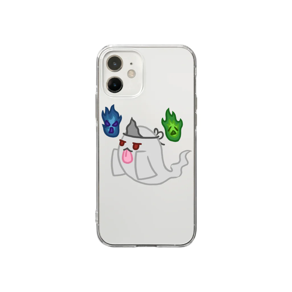 ウサネコのゾワゾワゆーれい Soft Clear Smartphone Case