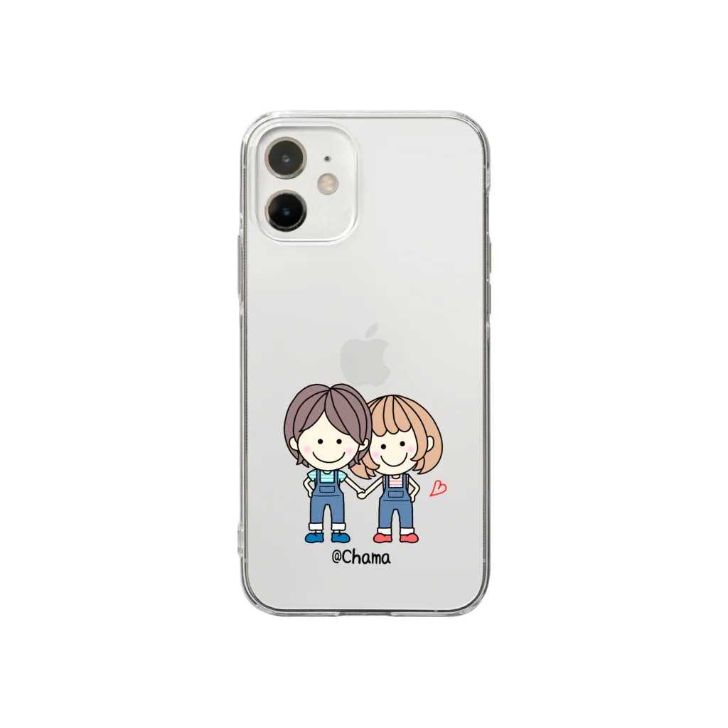 LINEスタンプのChai♡のCHAMA×ペアコーデ❤︎ Soft Clear Smartphone Case