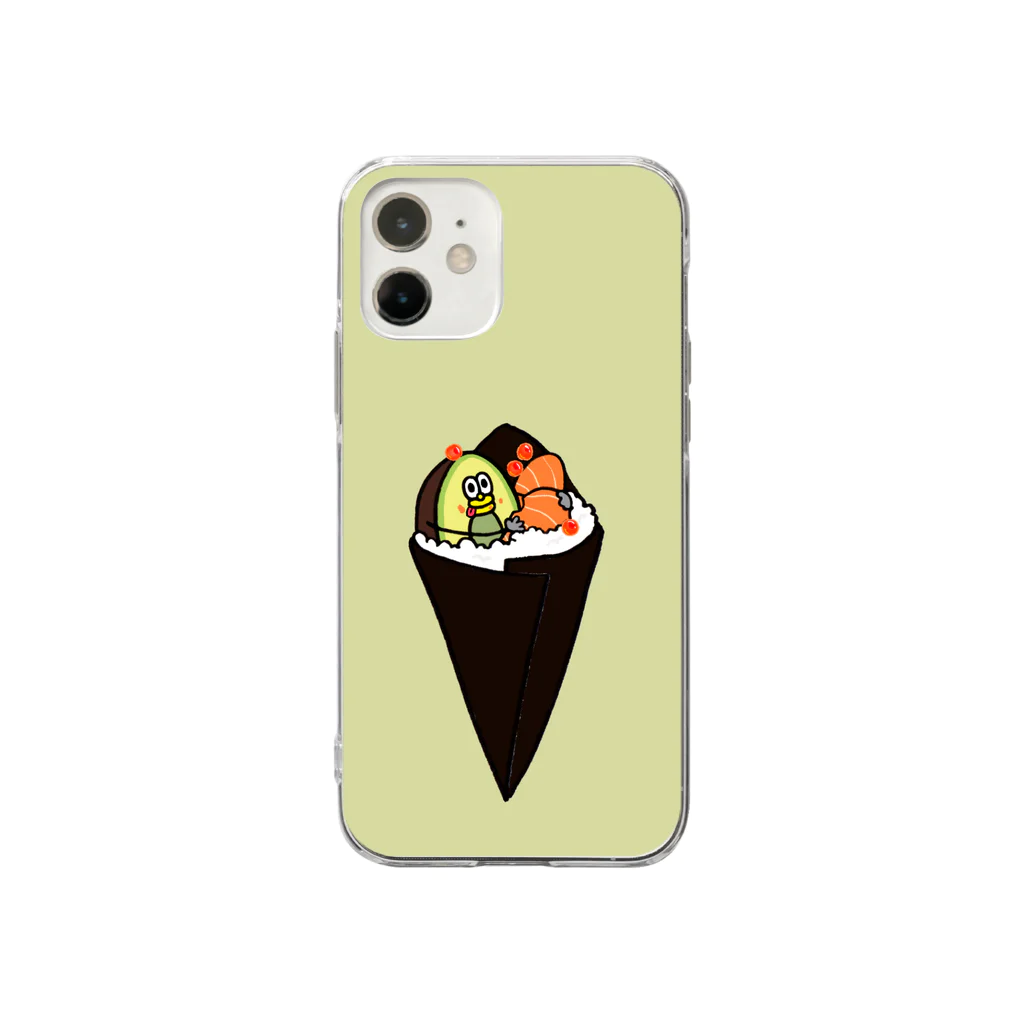 AVOCADO FAMILYの海苔巻き Soft Clear Smartphone Case