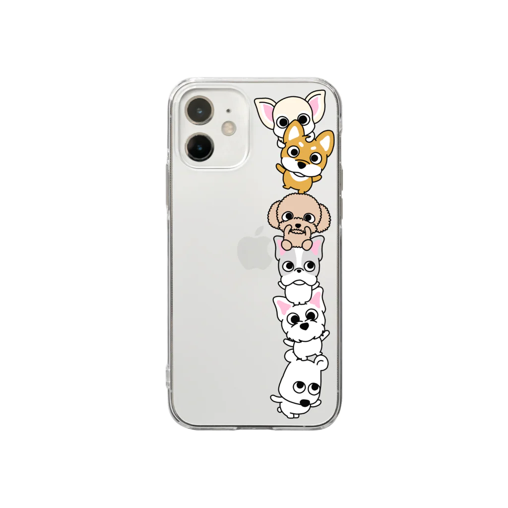 LINEスタンプのChai♡のゆる犬全員集合❤︎ Soft Clear Smartphone Case