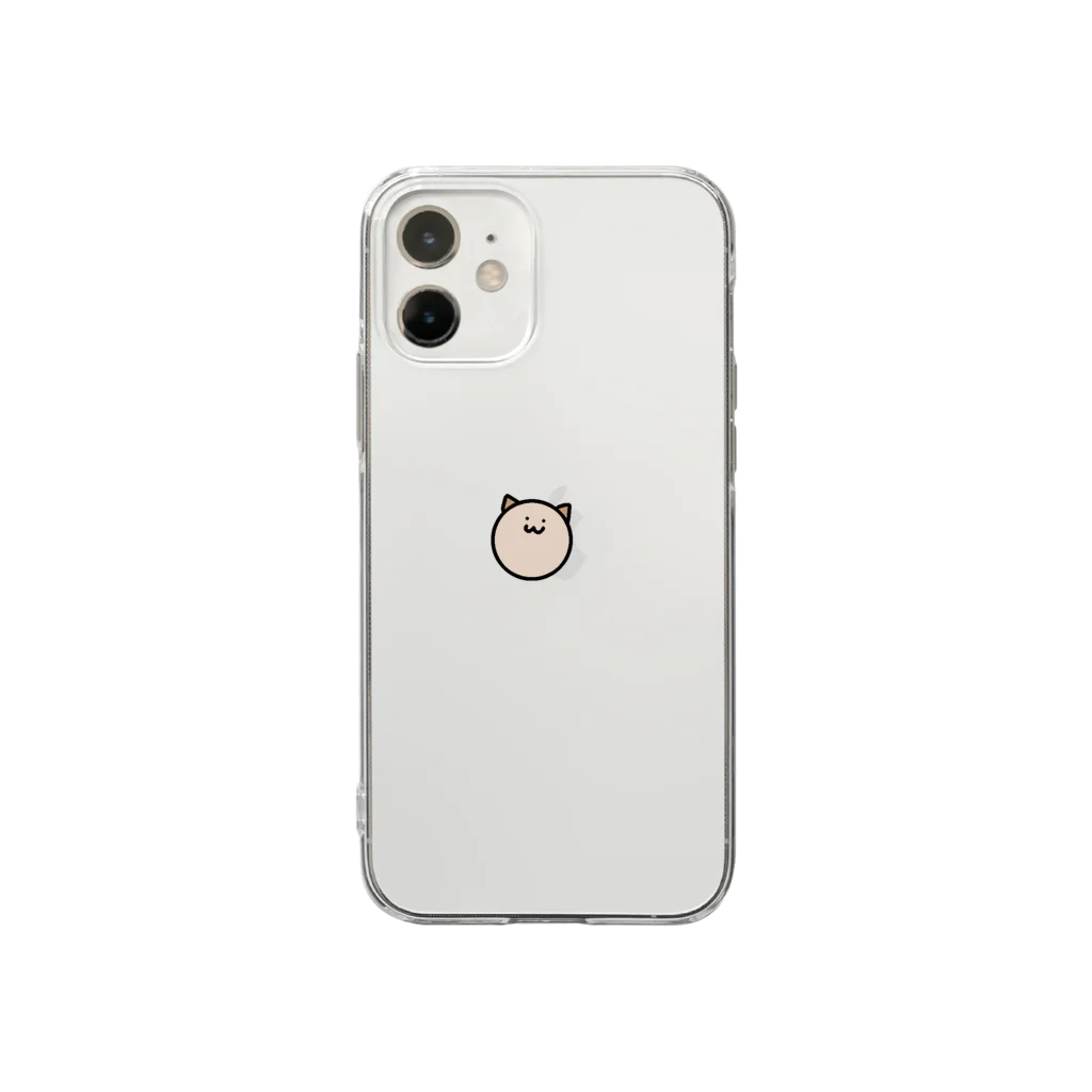 鮭おにぎりの丸井　猫 Soft Clear Smartphone Case