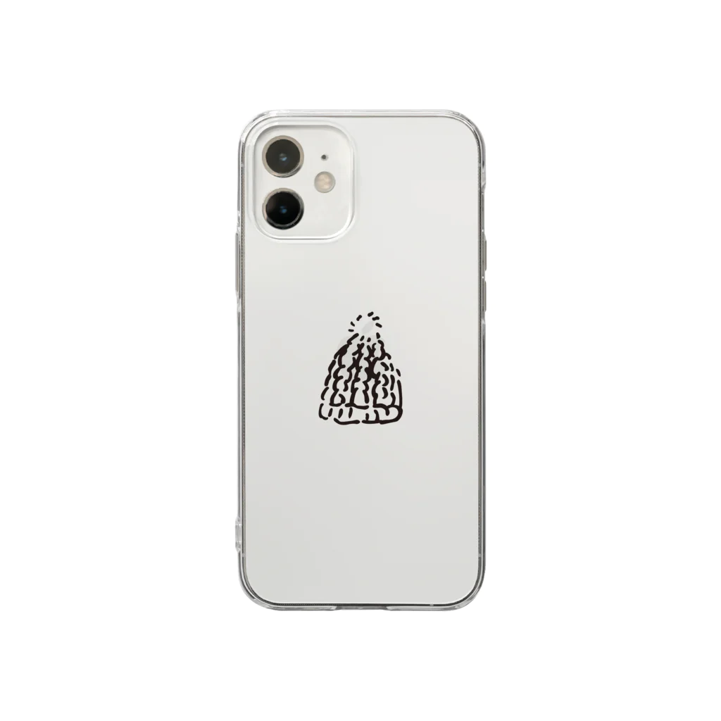 lycoのニット帽（黒） Soft Clear Smartphone Case