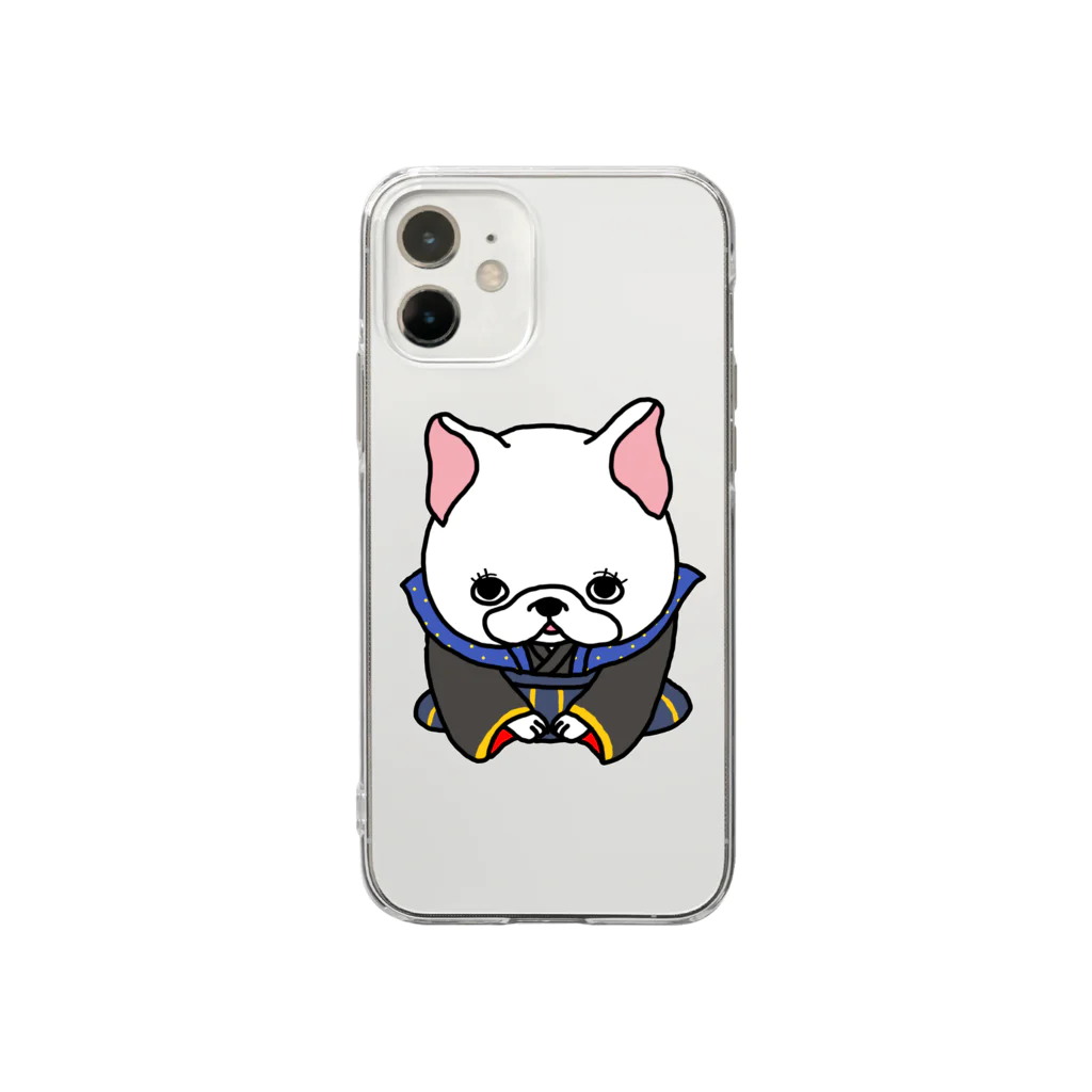 2216studioの福助フレブルちゃん。 Soft Clear Smartphone Case