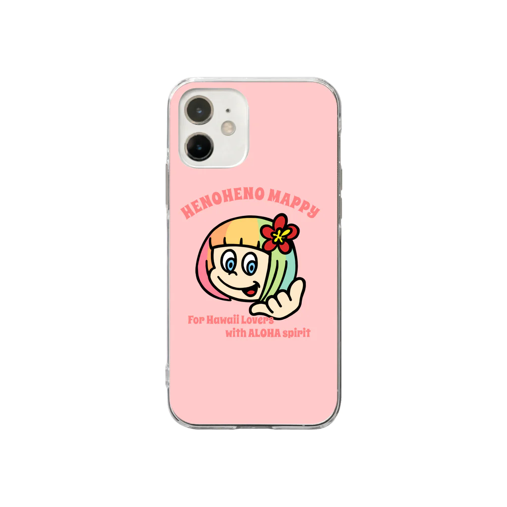 ハワイが大好きな女の子『HENOHENO MAPPY』のメインロゴ愛のメッセージ(ハワイを愛するあなたへ) Soft Clear Smartphone Case