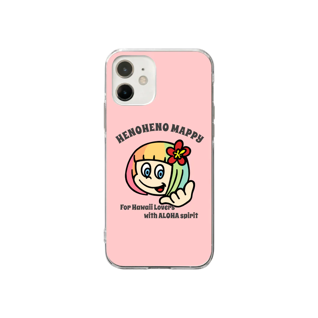 ハワイが大好きな女の子『HENOHENO MAPPY』のメインロゴ愛のメッセージ(ハワイを愛するあなたへ) Soft Clear Smartphone Case