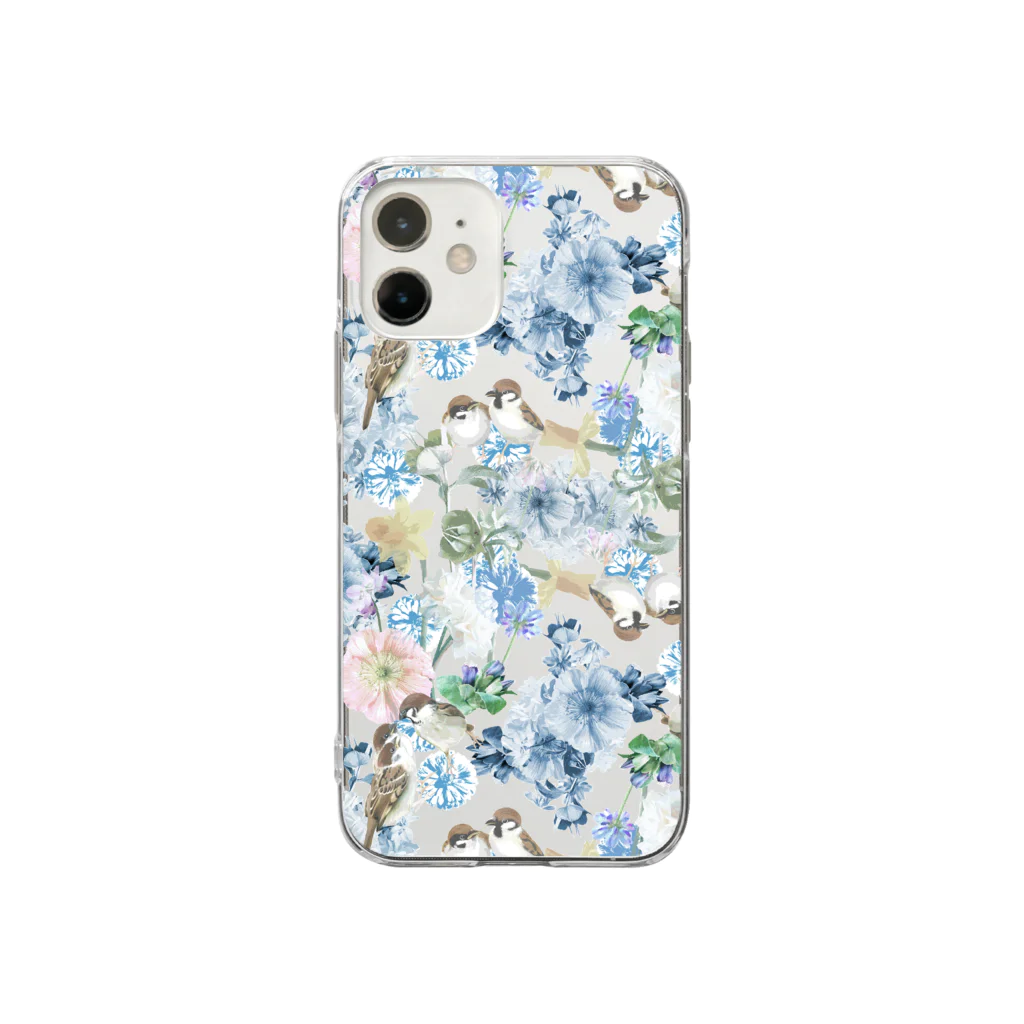 文鳥中心のSUZUME Soft Clear Smartphone Case