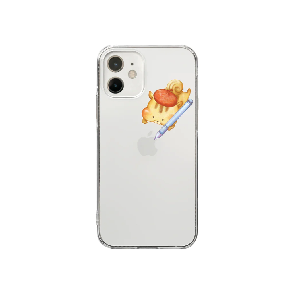 poyottoグッズ屋さんのアートリスくん Soft Clear Smartphone Case