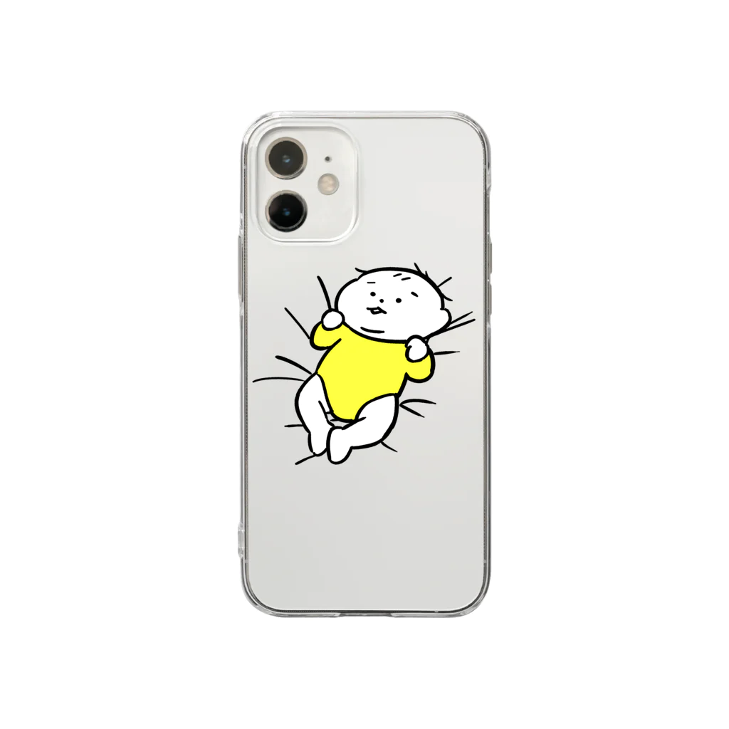 たろう(な気分)屋さんのめり…(イエロー) Soft Clear Smartphone Case