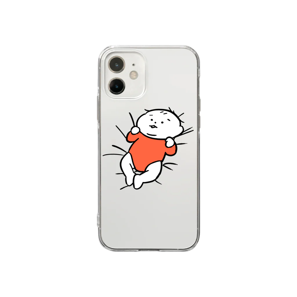 たろう(な気分)屋さんのめり…(レッド) Soft Clear Smartphone Case