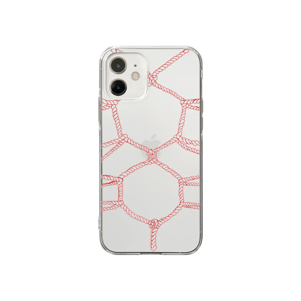 ami Kidding shopの亀甲縛りってかっこいいなの赤 Soft Clear Smartphone Case