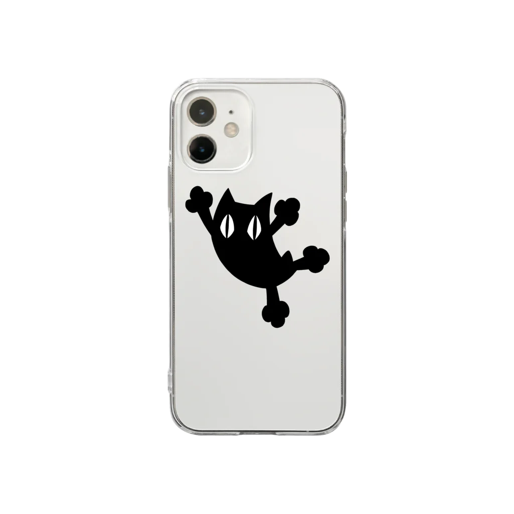 ワノハ -WANOHA-の飛びにゃんこ Soft Clear Smartphone Case