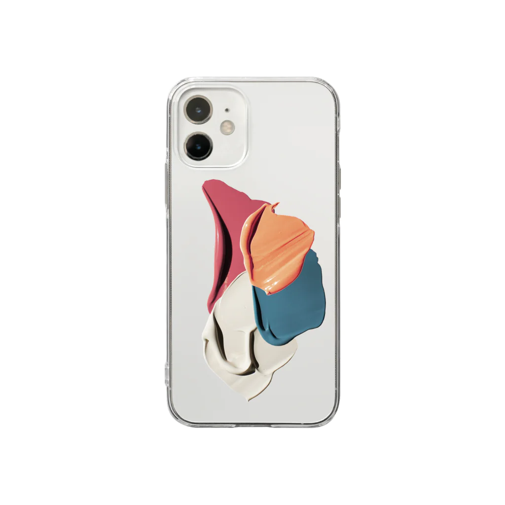 InkyShopのぺたぺた絵の具1 Soft Clear Smartphone Case