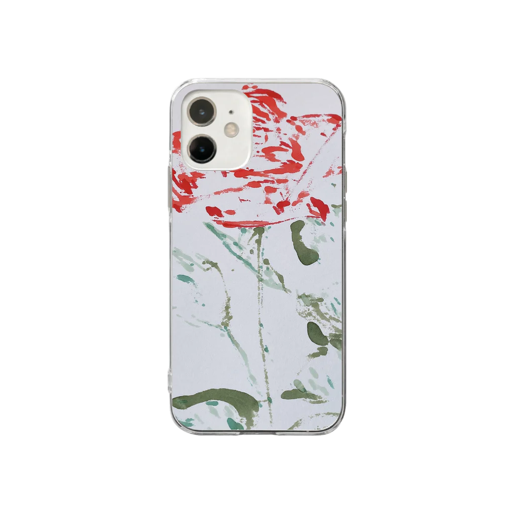 flower gardenの薔薇 Soft Clear Smartphone Case