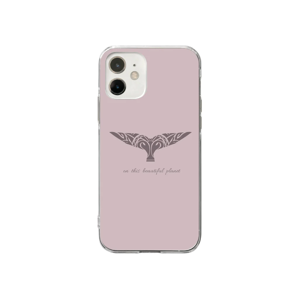 Noa Noa Art ＆ Designのクジラの尾｜Tale of the Whale（モーヴピンク） Soft Clear Smartphone Case