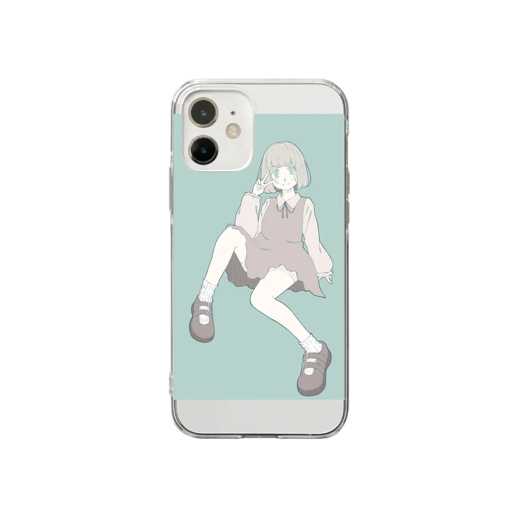 黒眼鏡の趣味絵のボブちゃん Soft Clear Smartphone Case