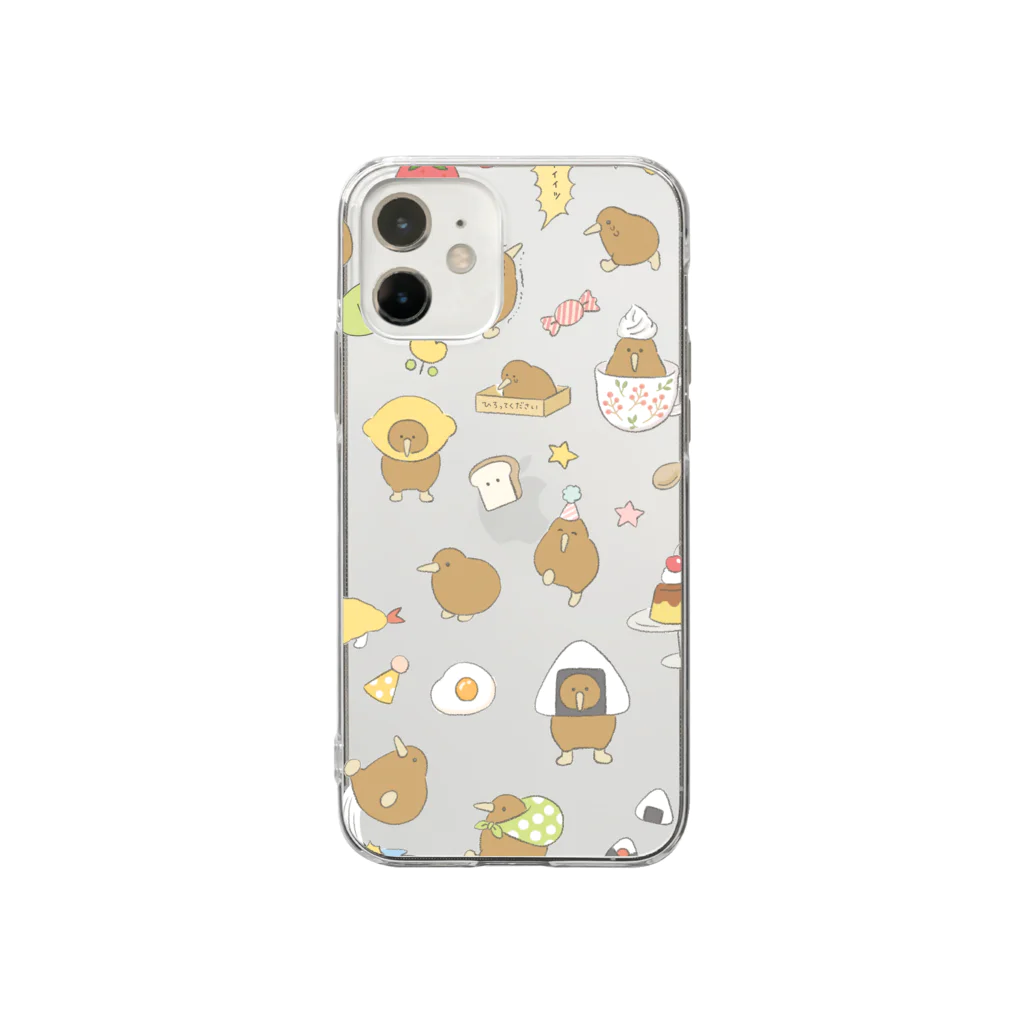mmfumのキーウィがいっぱい Soft Clear Smartphone Case
