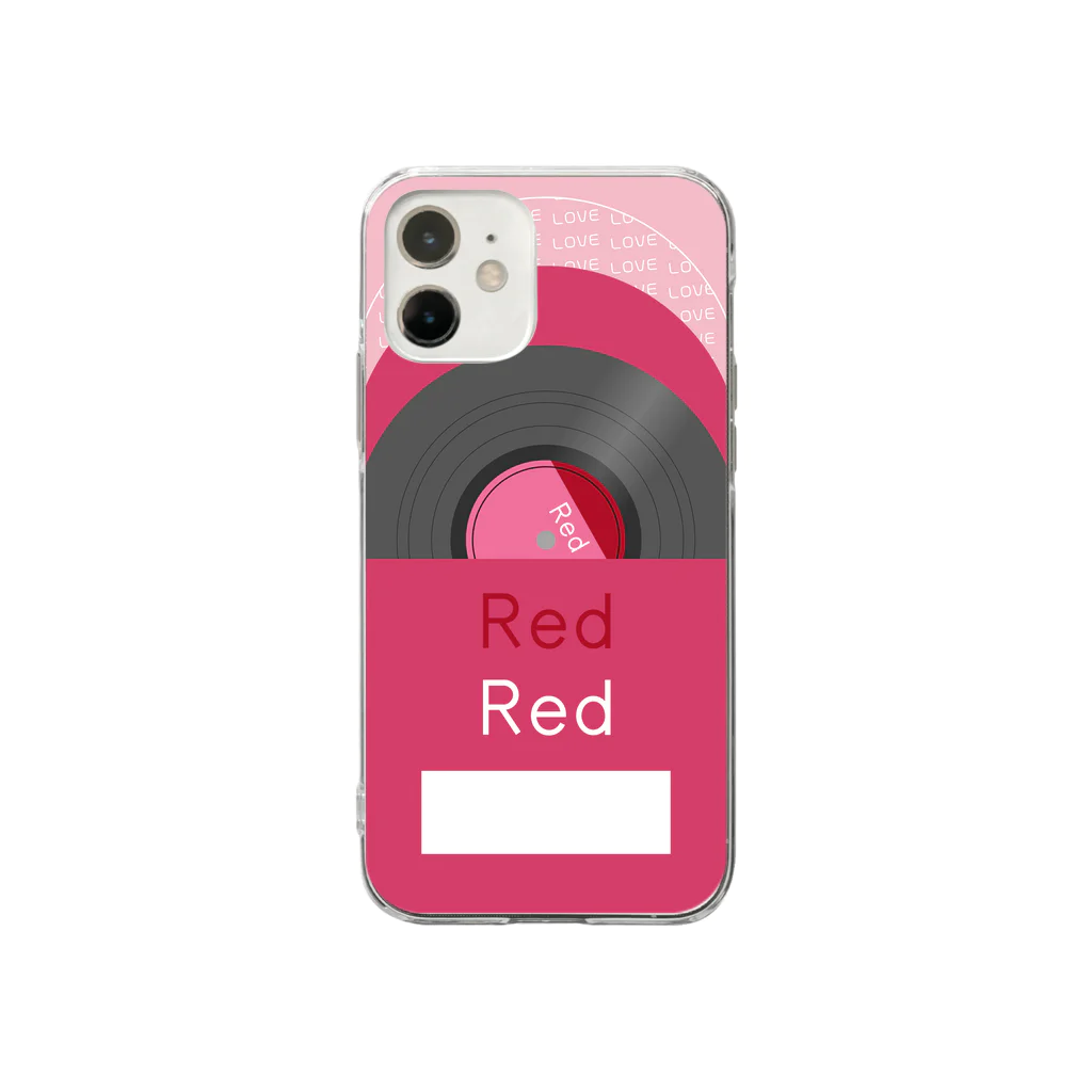 gumiの推し色★Red レコード Soft Clear Smartphone Case