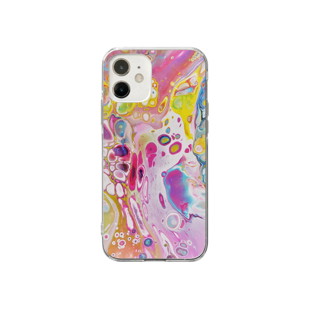 kmatsu_art suzuriの淡雪 Soft Clear Smartphone Case