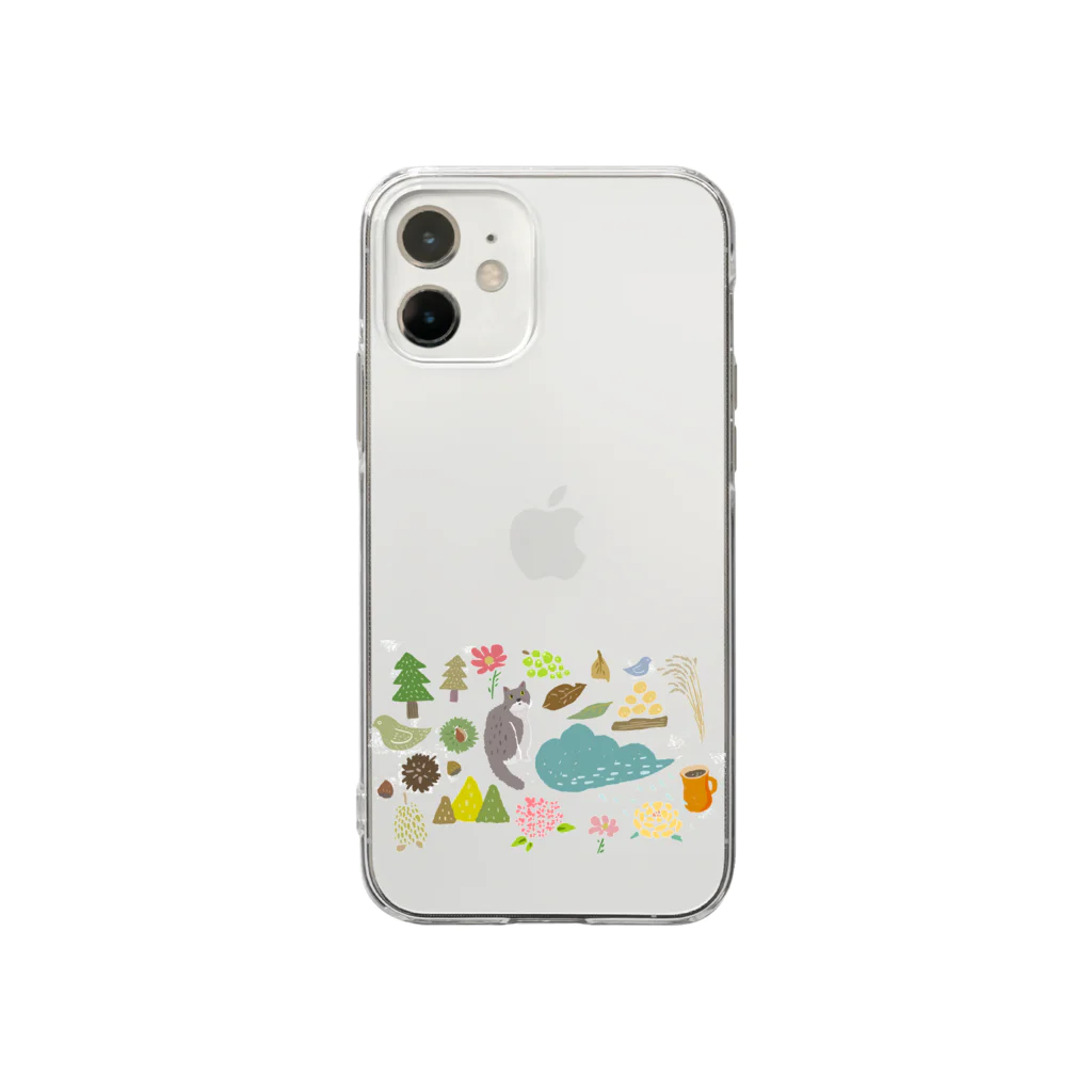 nekotomoの秋 Soft Clear Smartphone Case