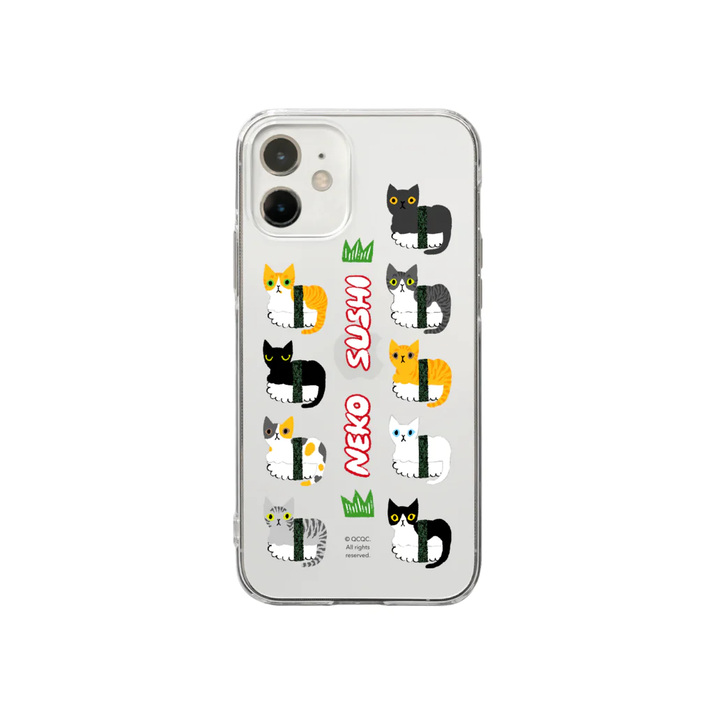 QCQC のNeko Sushi Soft Clear Smartphone Case