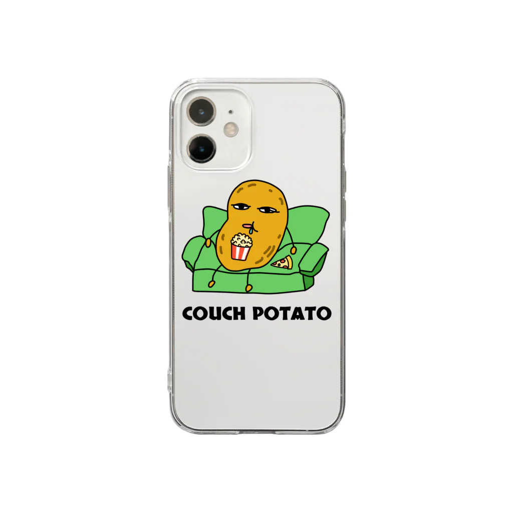 メルローズファクトリーの【おもしろ英語】カウチポテト Soft Clear Smartphone Case