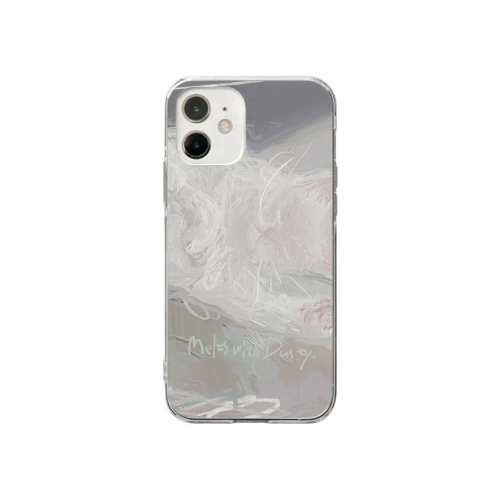 烏帽子 眇眼のねこち Soft Clear Smartphone Case