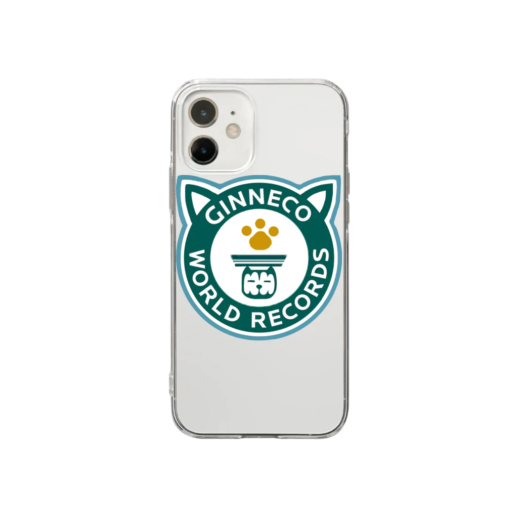 Happy Fun goodsのギンネコワールドレコード Soft Clear Smartphone Case