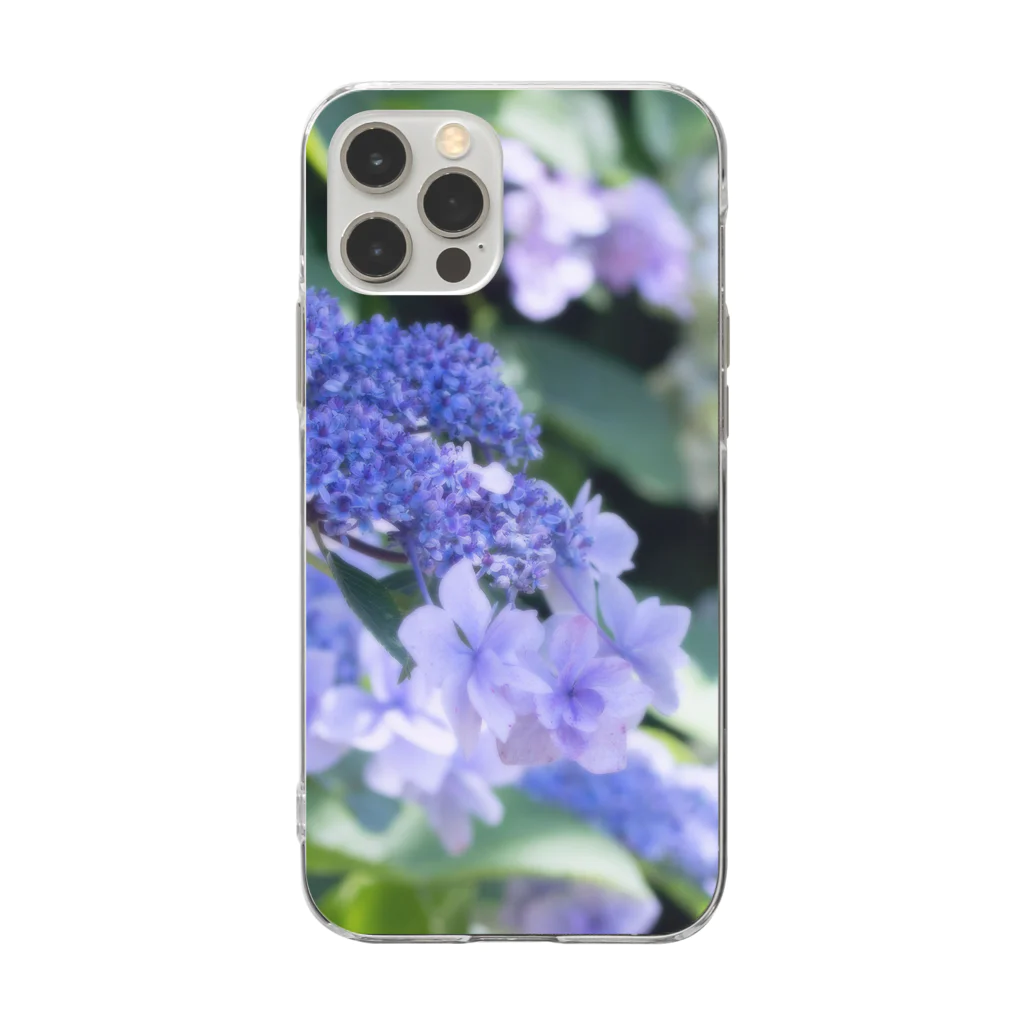 akane_art（茜音工房）の花フォト（アジサイ/紫） Soft Clear Smartphone Case