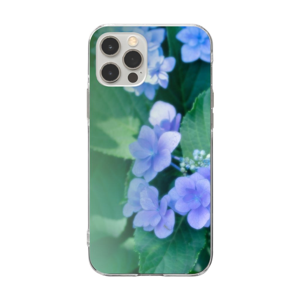 akane_art（茜音工房）の花フォト（アジサイ/緑） Soft Clear Smartphone Case