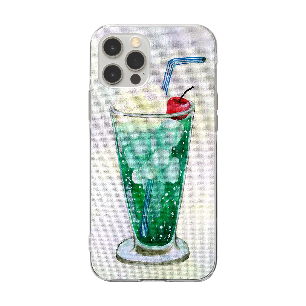 youmoreのメロンクリームソーダ Soft Clear Smartphone Case