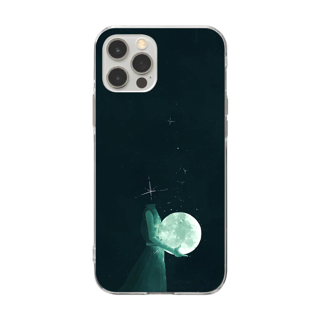 花屋の満月 Soft Clear Smartphone Case