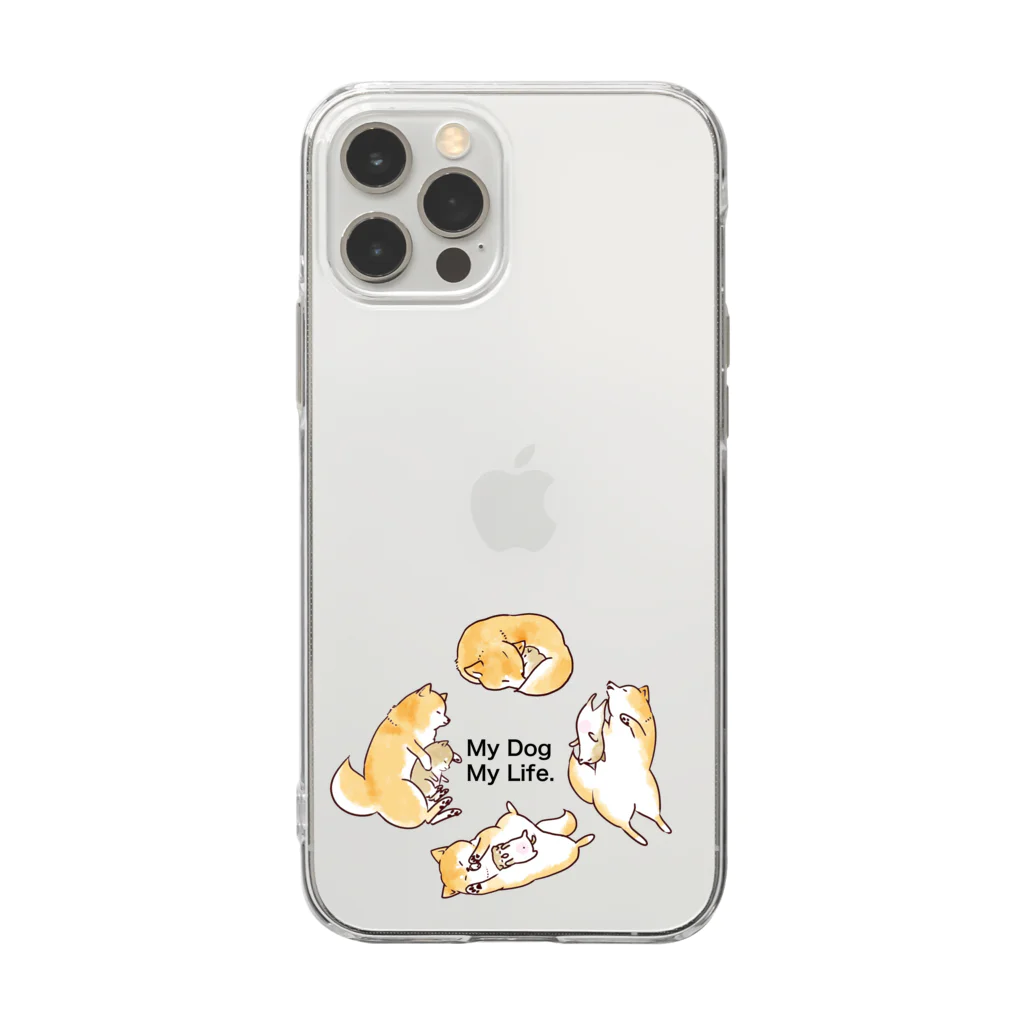 あたちたちのおみせのMy Dog My Life Second 赤柴 Soft Clear Smartphone Case