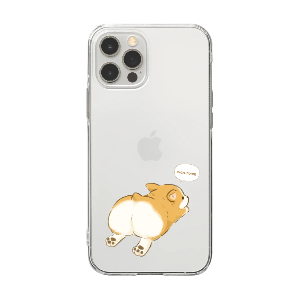 わん。(・Y・=)βのふわふわおちりコーギーくん Soft Clear Smartphone Case