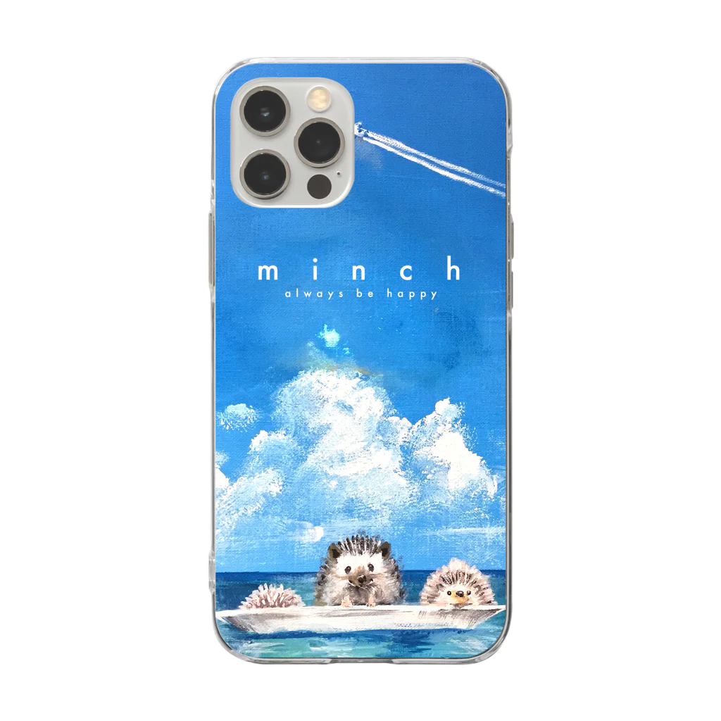 minchのはりねずみ３兄弟 Soft Clear Smartphone Case