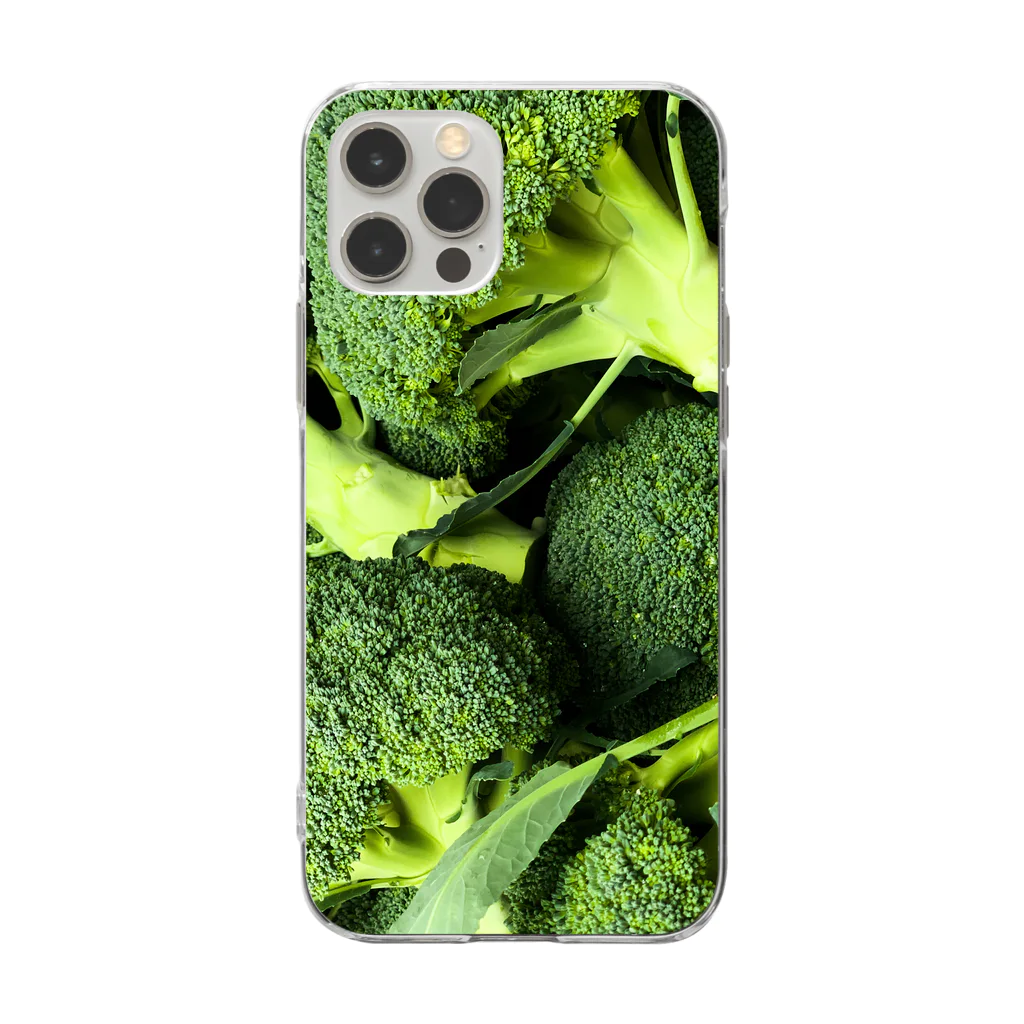 S☺︎RA BRANDのBroccoli & ブロッコリー Soft Clear Smartphone Case